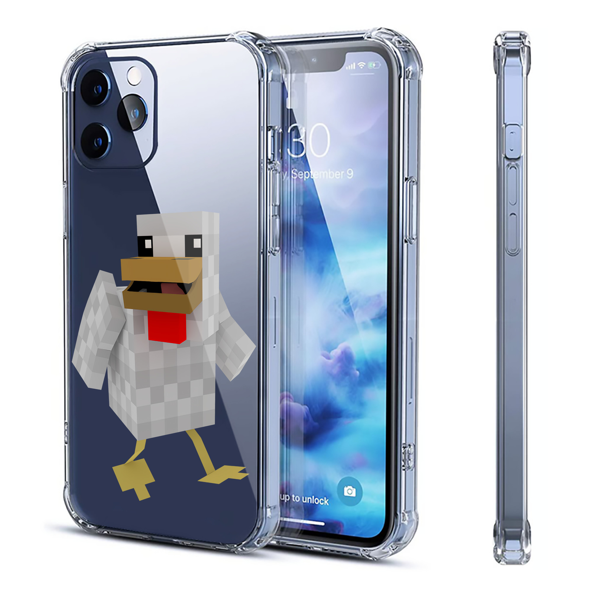 （画像用） マインクラフト ブロックの世界 Minecraft MC Block world 【iPhone 12シリーズ対応】透明スマホケース（クリアソフトケース）